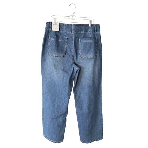 NEW‎ Rafaella Denim Wide Leg Jeans Plus Size 14 Patch Pockets Casual Boho Preppy - Image 6