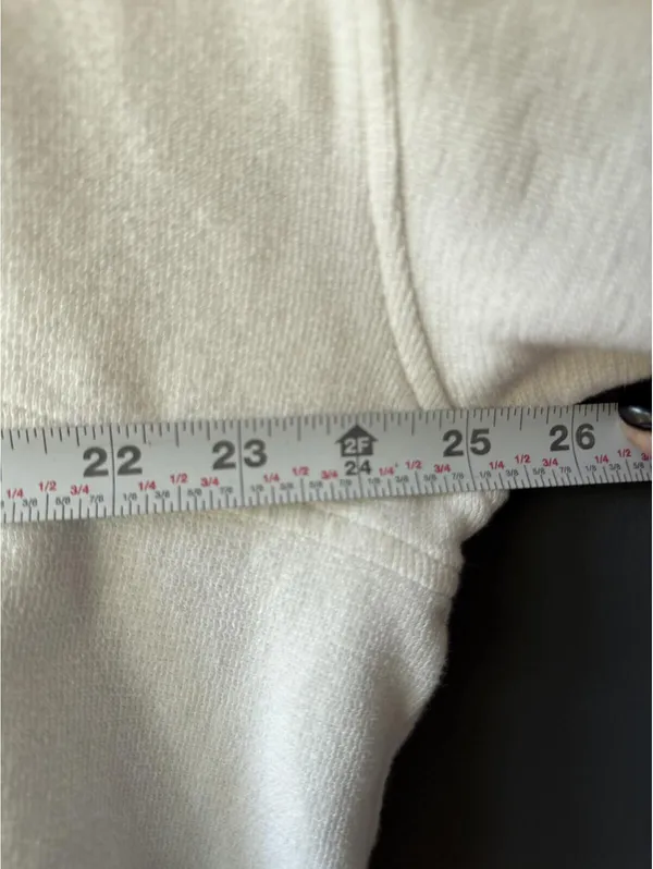 Aerie Cream Zip-Up Sweatshirt Medium - Image 8