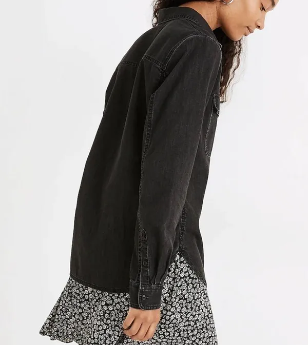Madewell Denim Button Up Shirt in Lunar Wash Ash Black - Image 7