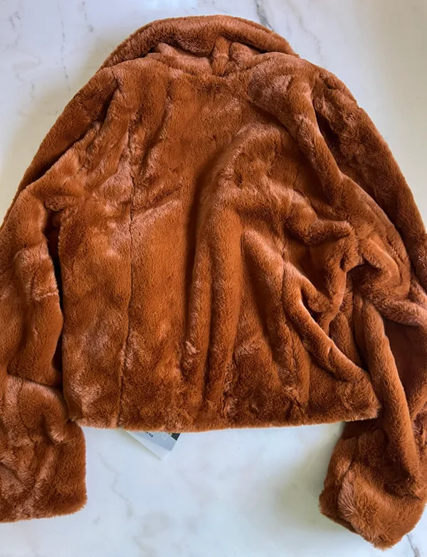 BLANK NYC Faux Fur Brown Teddy Sherpa Coat Jacket - Image 7