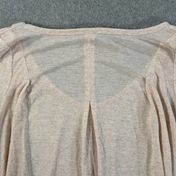 We The Free Free People Women's Medium Peach High Low Pleated 3/4 Sleeve Top - Image 10