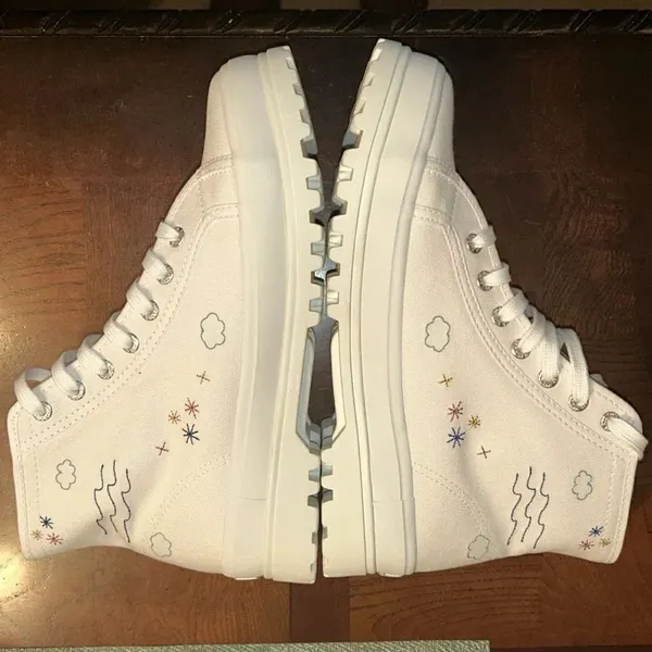 Superga White & Blue Embroidered Accent Alpina Plao Hightop Sneakers.(Size 7.5) - Image 8