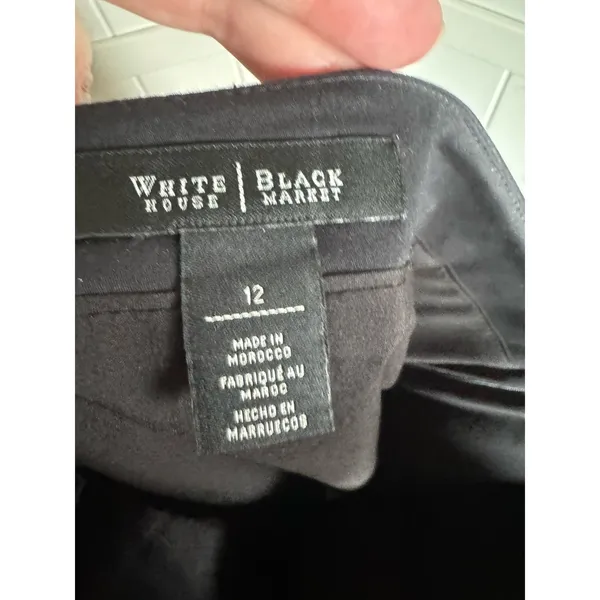 White House Black‎ Market Womens Skirt Sz 12 Black White Geometric Pencil Lined - Image 7