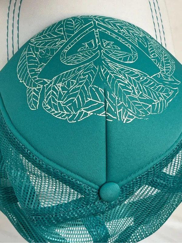 Roxy Women's Teal and White Mesh Trucker Hat - Image 5
