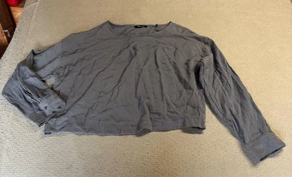 Madewell Relaxed Tulip-Back Top in Sunfaded Indigo Size Large EUC - Image 7
