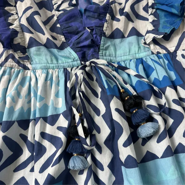 Figue Denissa Patchwork Mini Dress Blue Size XS - Image 7