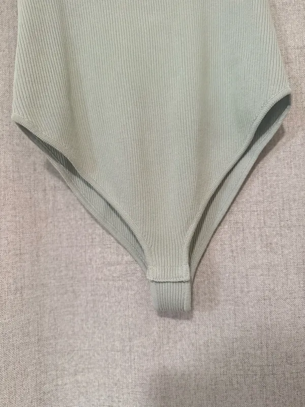 Zara NWT Ribbed Scoop Neck Tank Bodysuit | L - Image 2