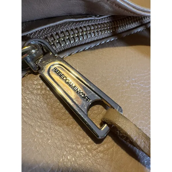 REBECCA MINKOFF Mini M.A.C. Crossbody Beige Tan Leather Studded Silver Moto Boho - Image 5