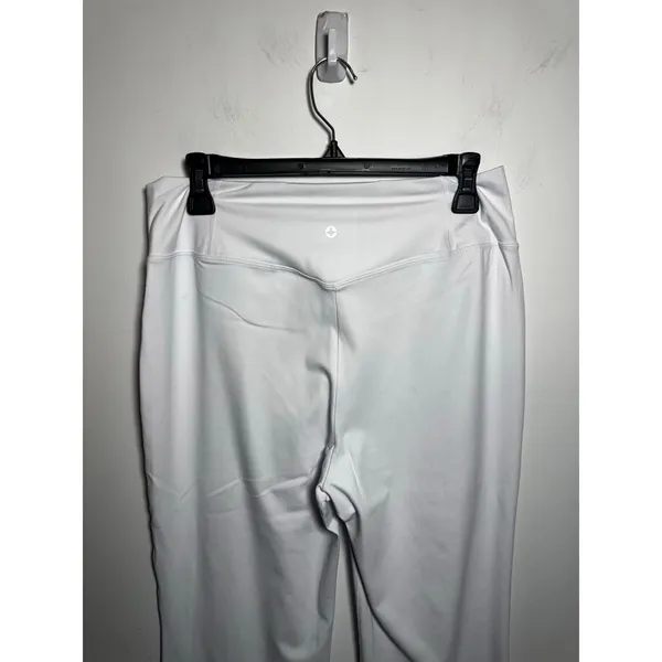 New Halara Crossover High Waisted Back Pocket Super Flare Leggings White XL - Image 7