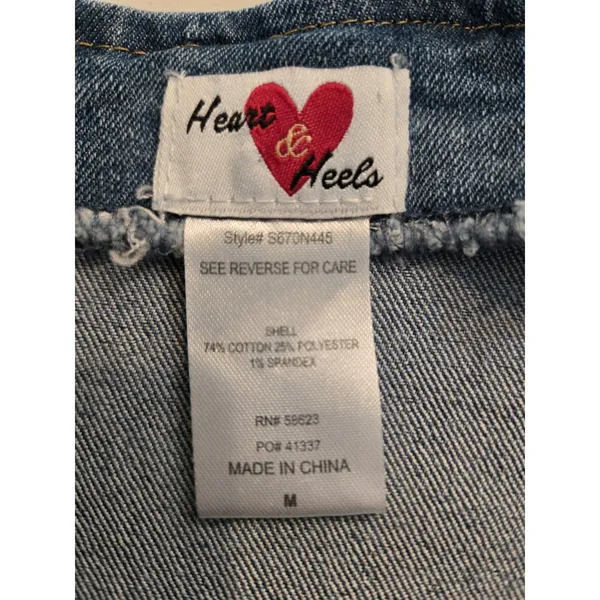 Heart & Heels Medium Denim Bustier Dress Button Sweetheart Stretch Jean Mini M - Image 7