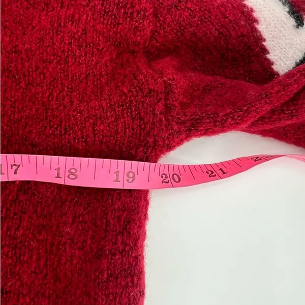 Rails Aries Lightning Bolt Wool Cashmere Blend Sweater Cozy‎ Red White sz M - Image 6