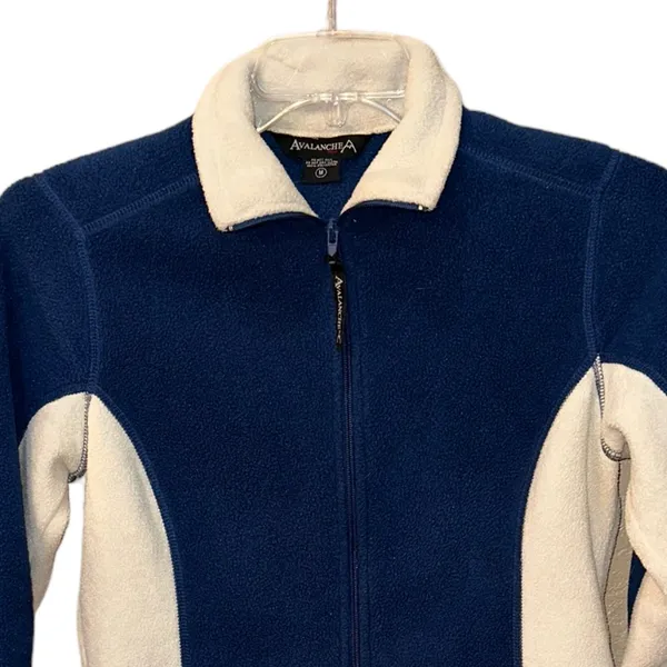 Women's Avalanche Fleece Full Zip Jacket‎ Cream/Blue Size Medium - Image 2