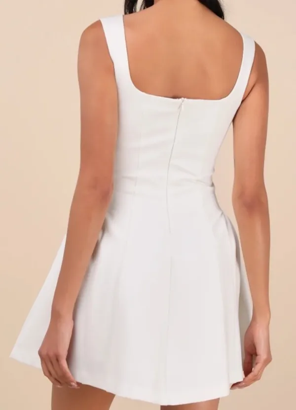 Lulus Roetta mini dress white graduation size M - Image 4