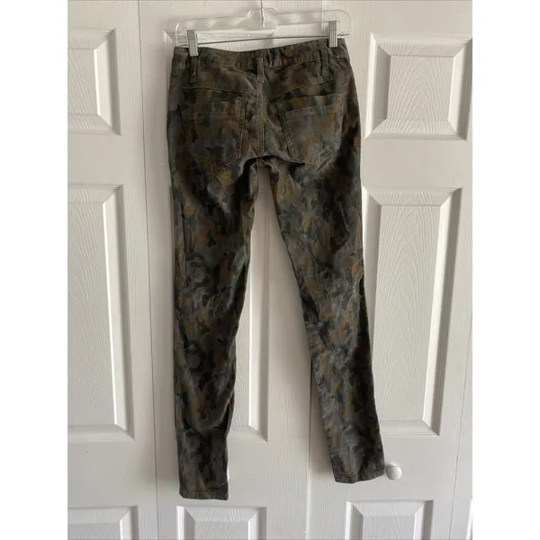 Free People Camo Skinny Corduroy Pants Womens‎ Size 25 Green Camo Cotton Y2K - Image 5