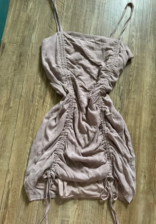 Garage NEW Double runched bodycon dress in warm stone! - Image 2