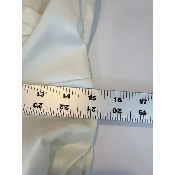 ModCloth Ivory Satin Sweetheart Fit Flare Mini‎ Dress Pockets Bridal Rehearsal L - Image 12