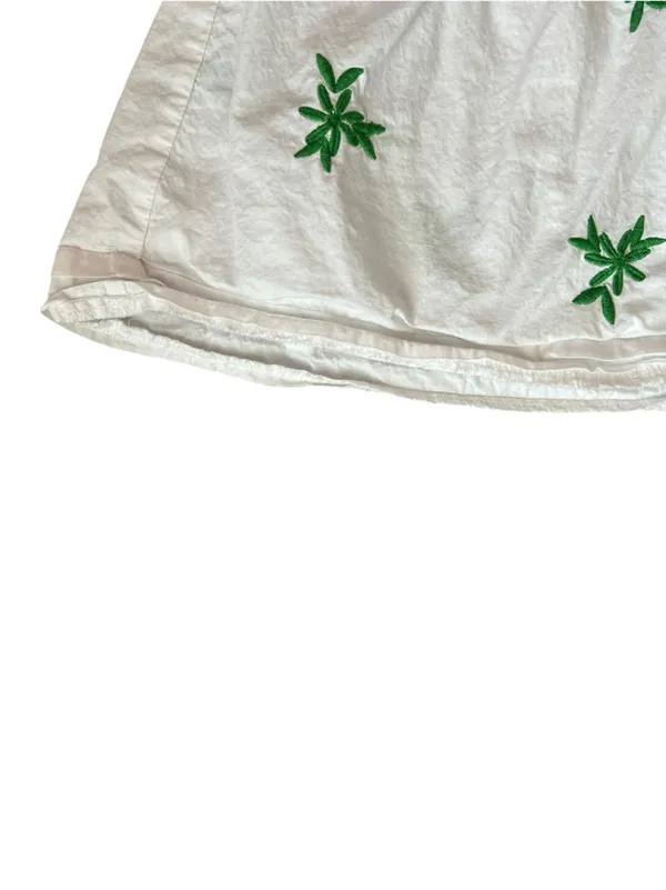 Anthropologie Women’s Somerset White Green Embroidered Cap Sleeve Mini Dress S - Image 8