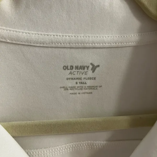 New with tags White Half-Zip Pullover Sweatshirt s tall dynamic fleece old navy - Image 4