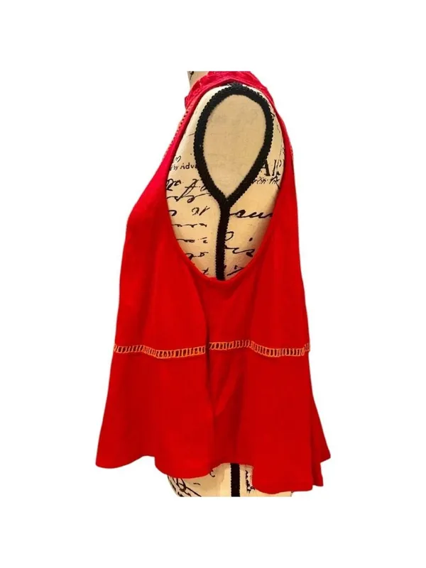 Free People Flora Sleeveless Top Size M Red - Image 3