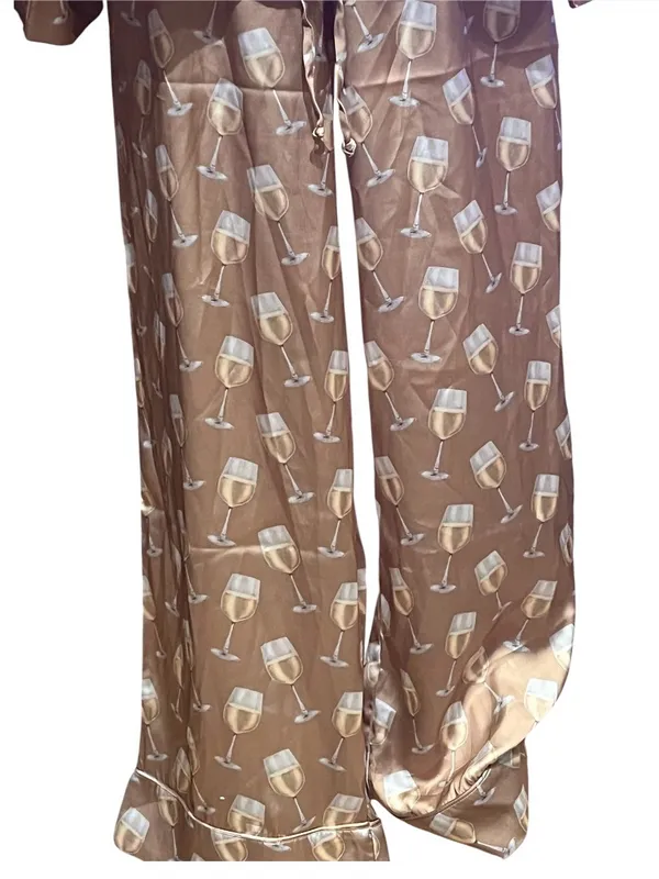 SHOW ME YOUR MUMU: CLASSIC PJ SET - WHITE WINE SILKY size M - Image 4