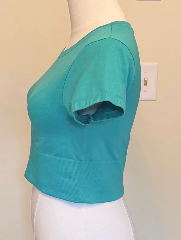 Offline by aerie short sleeve pine fitted ribbed hemline cropped top - Image 6