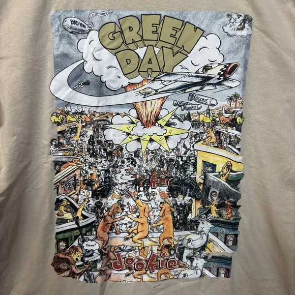 Green Day doookie On Tan T-Shirt XL - Image 2