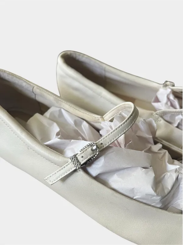 Dolce Vita Reyes Ivory Leather Mary Jane Ballet Flats Women’s Size 12 - Image 10