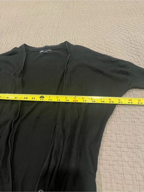 Gap Black Batwing Cardigan Sweater - 100% Cotton - Small - Image 4