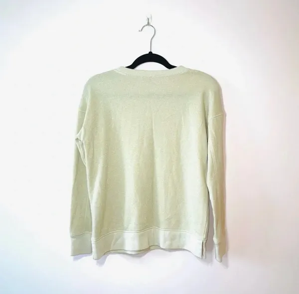 American Eagle Terry Cloth Sweatshirt Cream Gold Metallic Pullover - Image 6