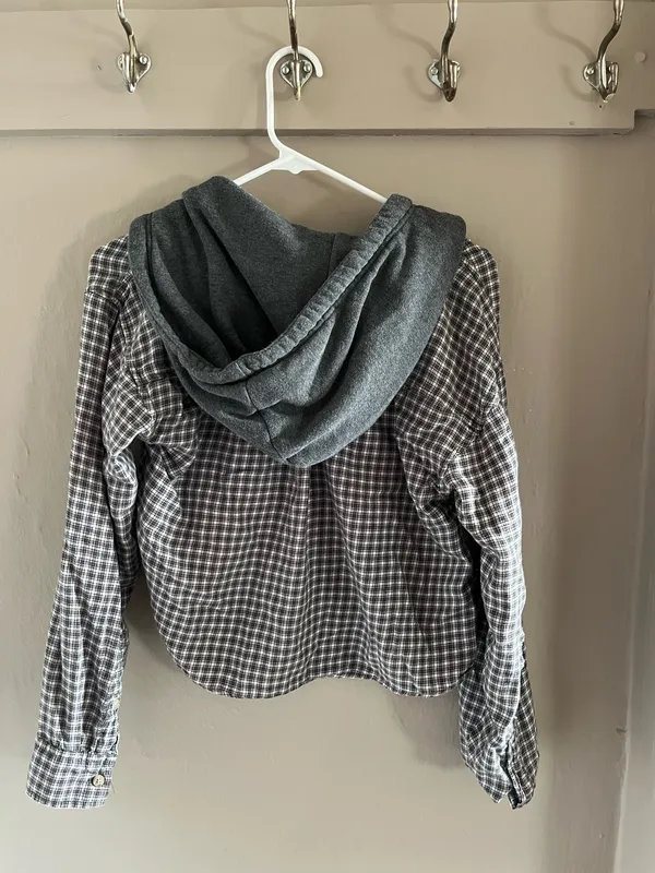 American Eagle Flannel Hoodie - Image 3