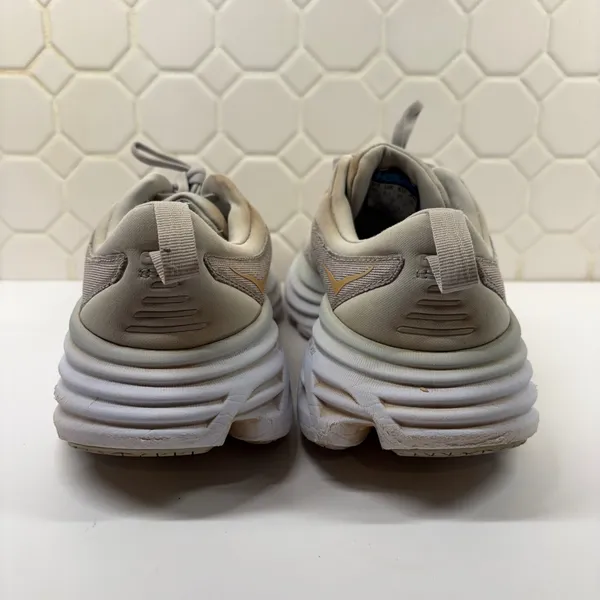Hoka Bondi 8 Sneakers Womens 8 Grey Peach 1127952 HMLR Road Running Shoes - Image 3