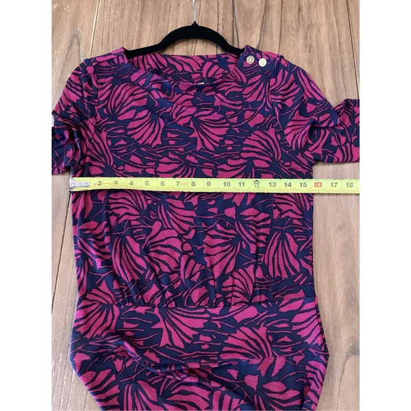 Tory Burch Etta Dress NAVY AZOLLA COMBO in Floral Print Long sleeve Size small - Image 8
