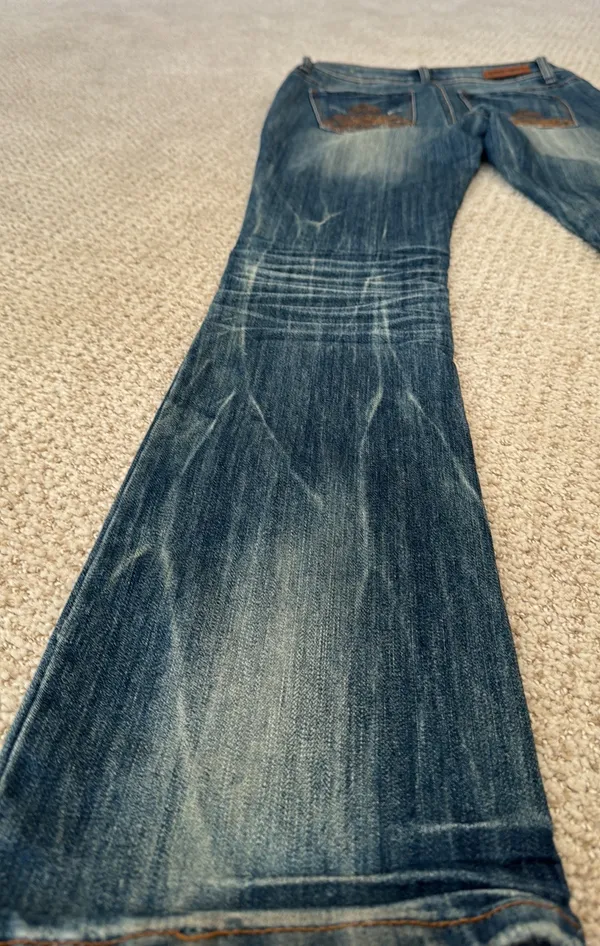 Y2K Distressed Bootcut Jeans Size 5 - Image 7
