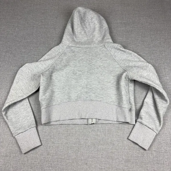 Lululemon Scuba Hoodie Womens Small Gray Full Zip Cropped Fleece Thumbholes - Image 10
