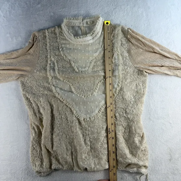 ANTHROPOLOGIE‎ Tiny M Medium Top Finja Embroidered Blouse Romantic Victorian - Image 11