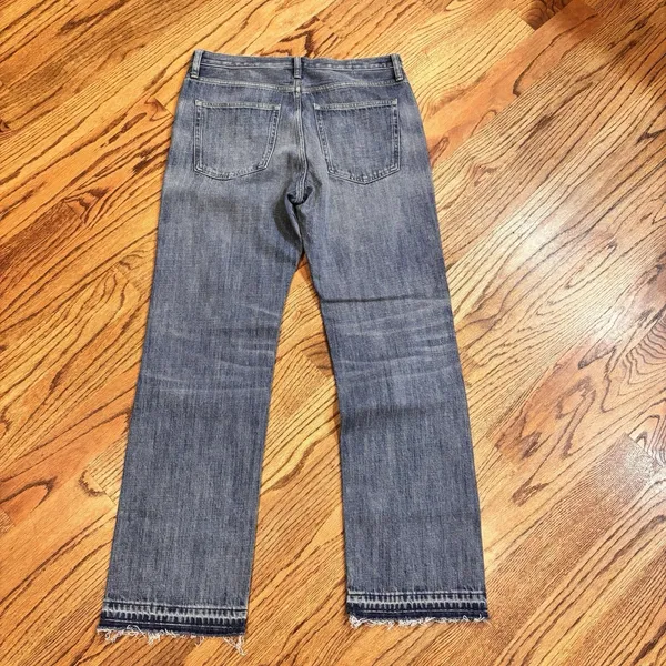 J.Crew 84 Straight Jeans Womens 28 Blue Medium Wash Frayed Hem‎ Denim Pants - Image 2