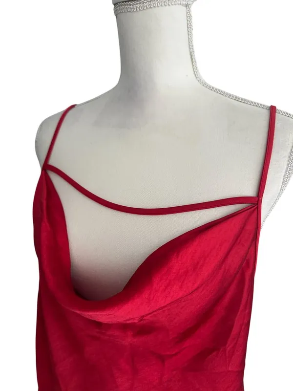 LOVERS AND FRIENDS Red Draped Tank Top Blouse Size Medium - Image 5