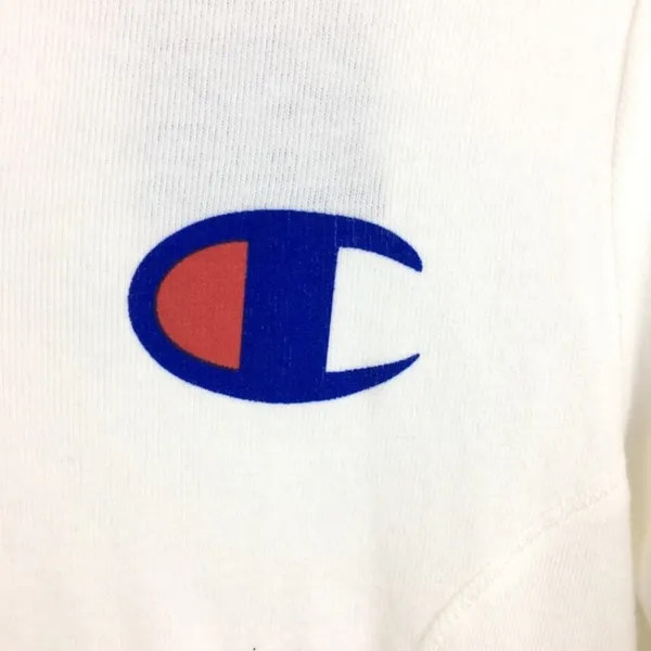 Champion White Long Sleeve Logo Print Sweatshirt M NEW - Image 6
