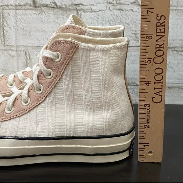 Converse 572701C Chuck 70 Hi Crafted Folk Jacquard Sneakers Egret/Pink Clay 8 - Image 10