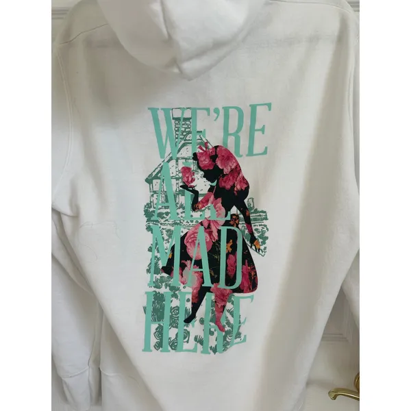 Disney Parks Epcot Alice in Wonderland Cheshire Cat Hoodie XXL We're All Mad EUC - Image 2
