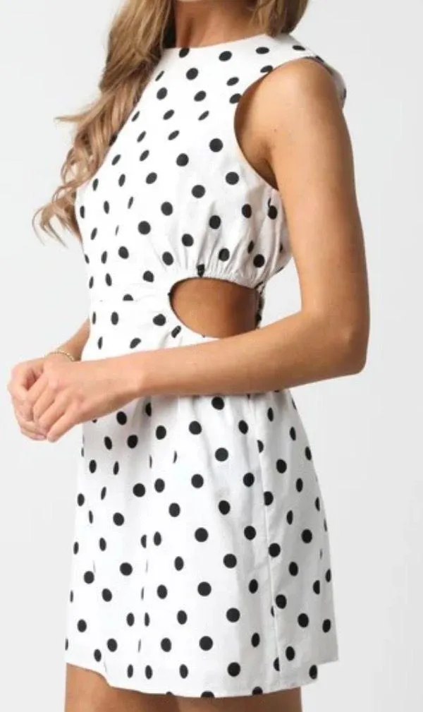 Polka dot mini dress White Size M - Image 2