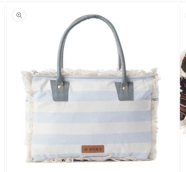 Saint Tropez Tote Bag-Sky Blue/Stripe - Image 3