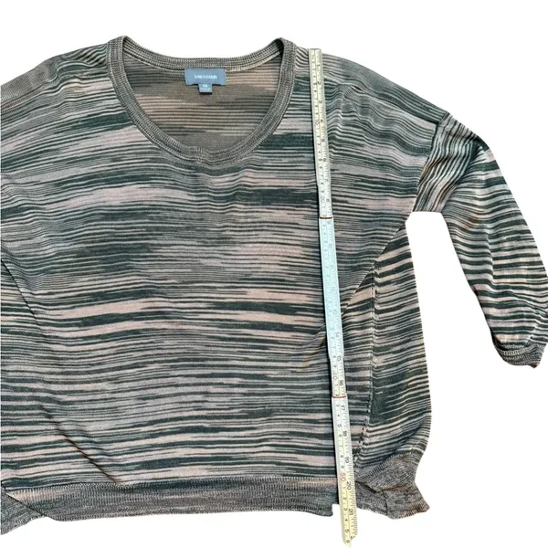 Sussan Striped Sheer Knit Top‎ Earth Tone Neutrals Lightweight Relaxed Sz XS - Image 4