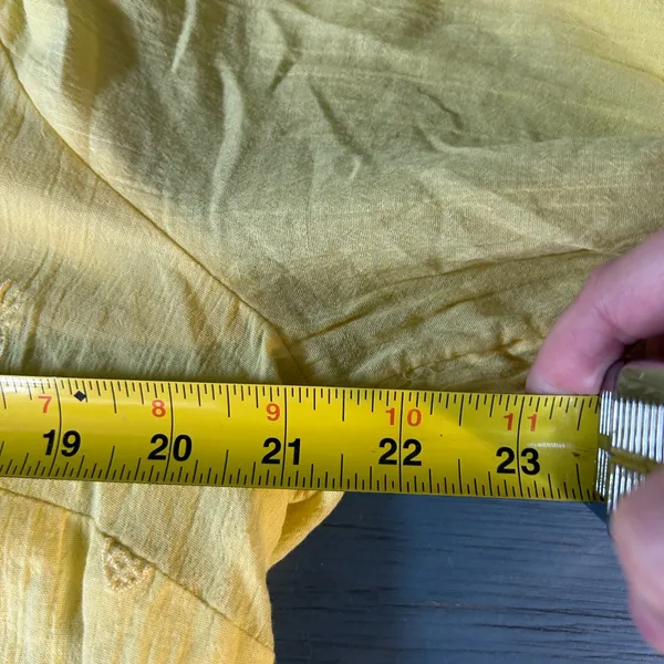 Talbots Light Yellow Women's Blouse - Pineapple Print | Size Large - Image 6