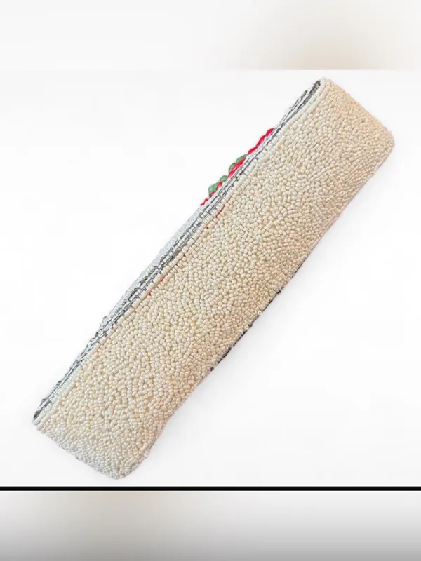 Beaded Cherry Shoulder Bag in Cream and Red - Image 5