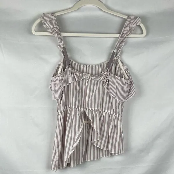 NWT Victoria’s Secret Ruffle Dream Angel Striped Asymmetrical Cami Small - Image 2