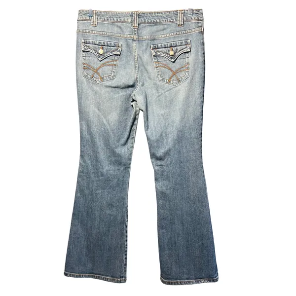 Y2K SO Wear It Declare It Bootcut Jeans‎ Blue Medium Wash Flap Pocket Size 15 - Image 9