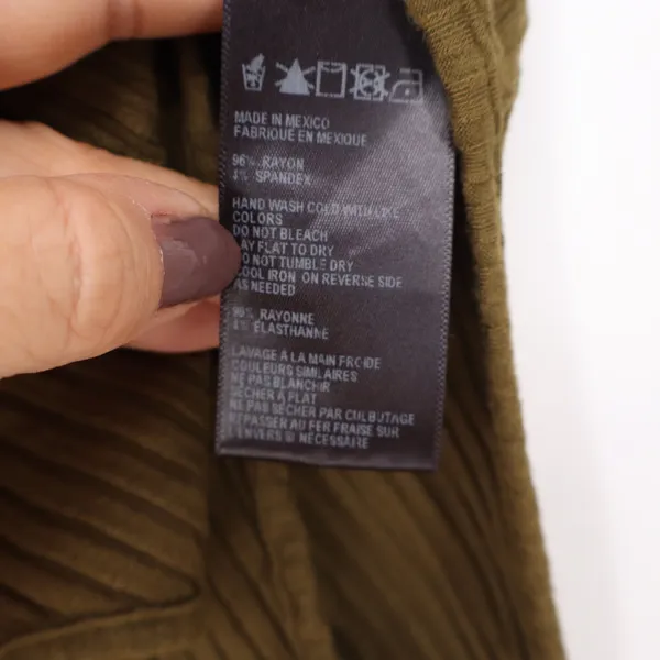 Out From Under Bodysuit Womens M Ribbed Knit Olive Green Low Back Excellent - Image 4