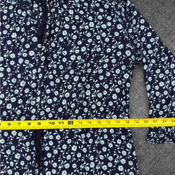Navy Floral Long Sleeve Tiered Dress - Image 6