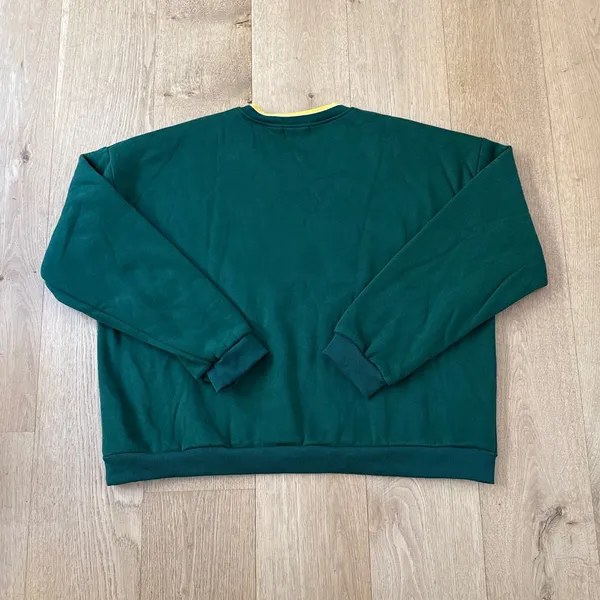 Edikted Sweatshirt V Neck Dallas Size XL Green Yellow - Image 4